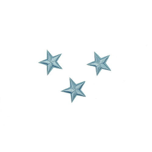 sterren patch set licht blauw 2,5 cm 3 stuks