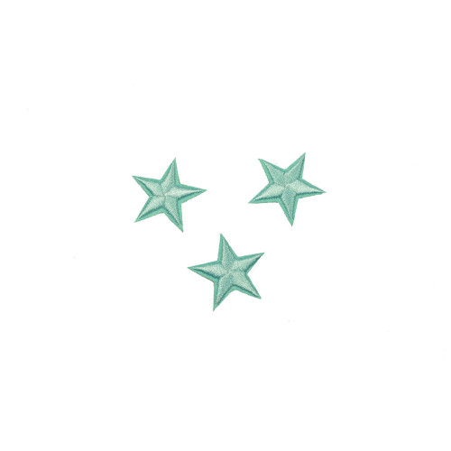 sterren patch set turquoise 2,5 cm 3 stuks