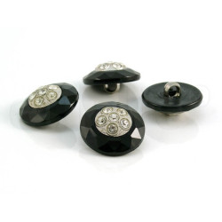 Strass knoop zwart 2.3cm