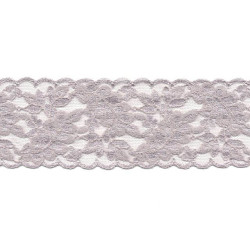 stretch kant zilver grijs 6.5 cm