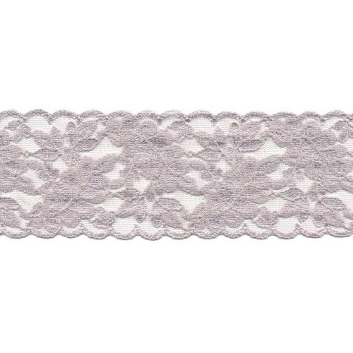 stretch kant zilver grijs 6.5 cm