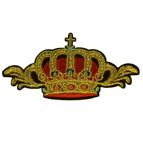 strijkapplicatie kroon rood goud