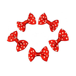 strikjes set rood met witte stip 5 stuks strikjes set rood met witte stip 5 stuks