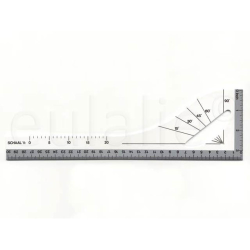 tekenliniaal, tekenhaak 30 cm