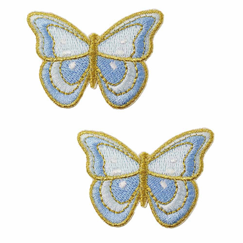 vlinder blauw goud patch set zelfklevend vlinder blauw goud patch set zelfklevend