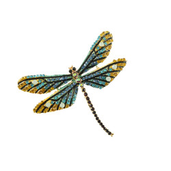 vlinder broche bewerkt met strass steentjes goud turquoise vlinder broche bewerkt met strass steentjes goud turquoise