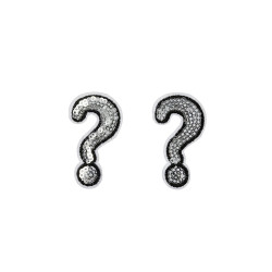 vraagteken applicatie zilver pailletten 2 stuks vraagteken applicatie zilver pailletten 2 stuks