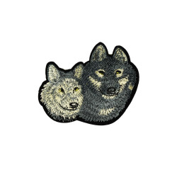 wolf koppen applicatie opstrijkbaar wolf koppen applicatie opstrijkbaar