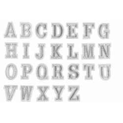 zilver alfabet letter patch A t/m Z zilver alfabet letter patch A t/m Z