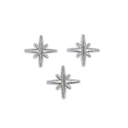 zilveren sneeuwvlok patch 3 cm 3 stuks zilveren sneeuwvlok patch 3 cm 3 stuks