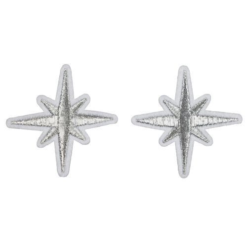 zilveren sneeuwvlok patch 5,5 cm 2 stuks