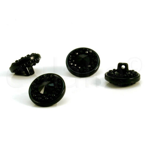 zwarte knoop met kraaltjes 1.8 cm