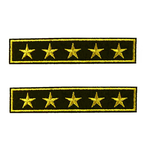 military rank patch set vijf sterren